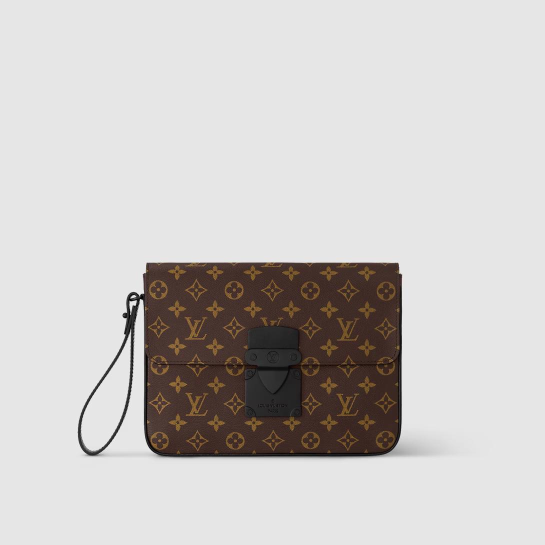 Túi Louis Vuitton S Lock A4 Pouch Nam Nâu